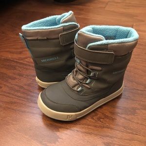 Merrell Snow Storm Waterproof Boot, Grey/Turq
